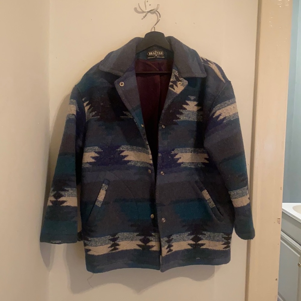 Vintage Southwestern blanket coat